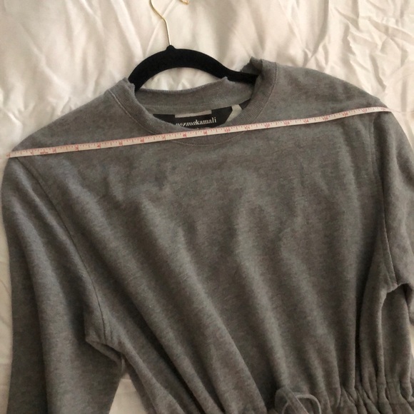 Norma Kamali- dress/tunic/top-drawstring waist;double flange neck, cuff and hem. - Picture 3 of 10